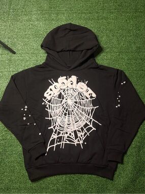 Black and White Sp5der Hoodie